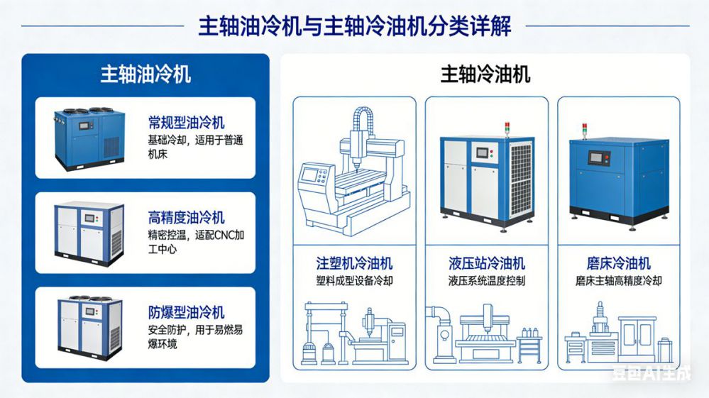 不同类型主轴油冷机与冷油机特点对比，助力设备选型高效化
